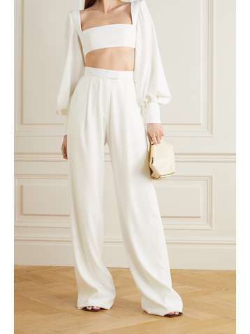 ALEX PERRY Aria satin-crepe wide-leg pants