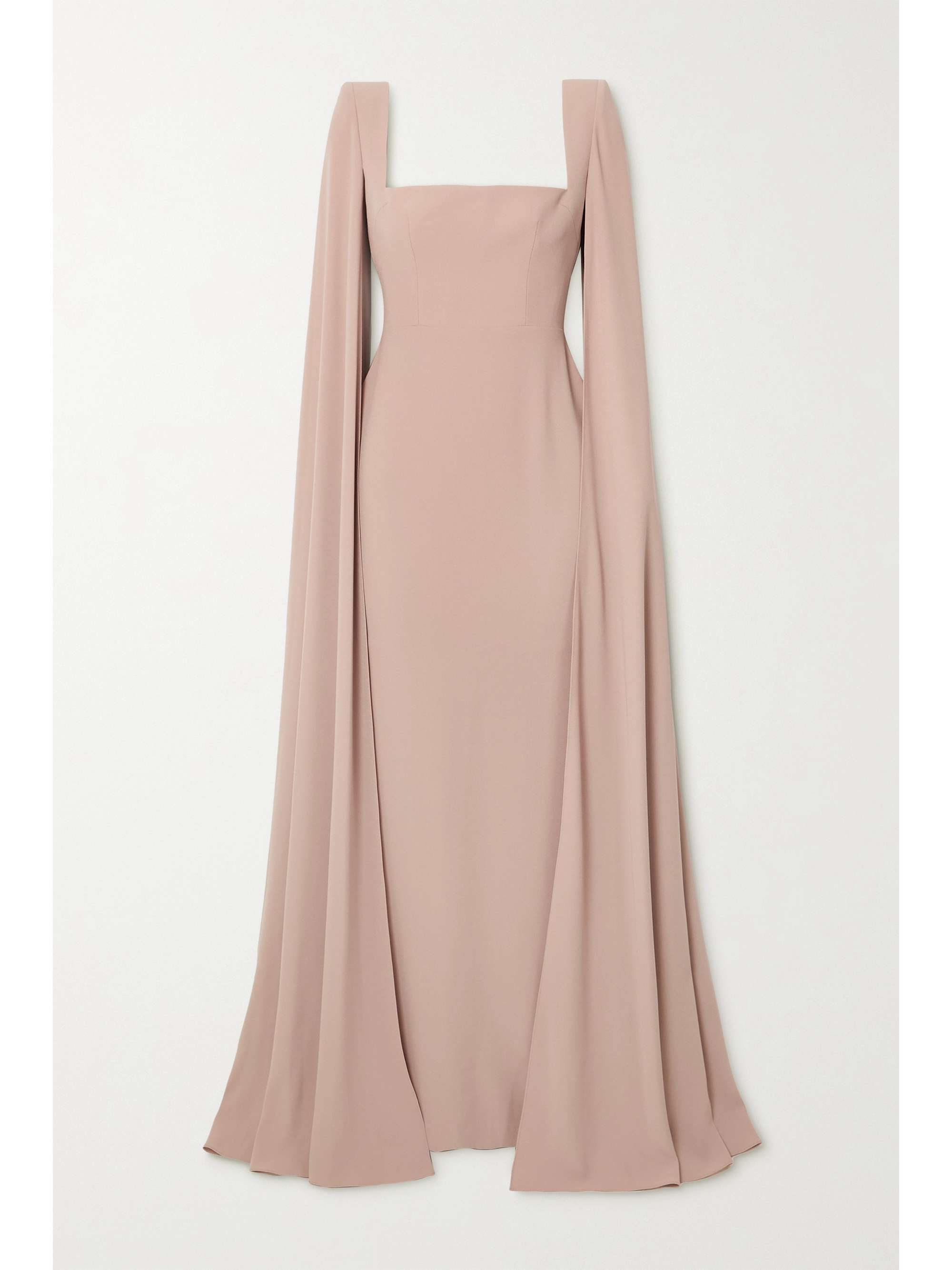 Auden cape-effect satin-crepe gown 