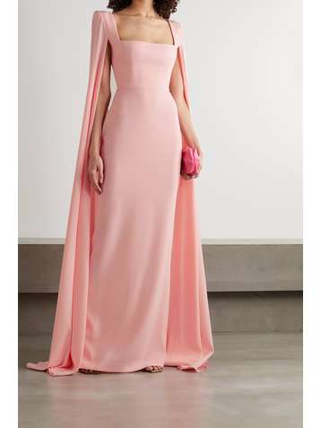 ALEX PERRY Auden cape-effect satin-crepe gown