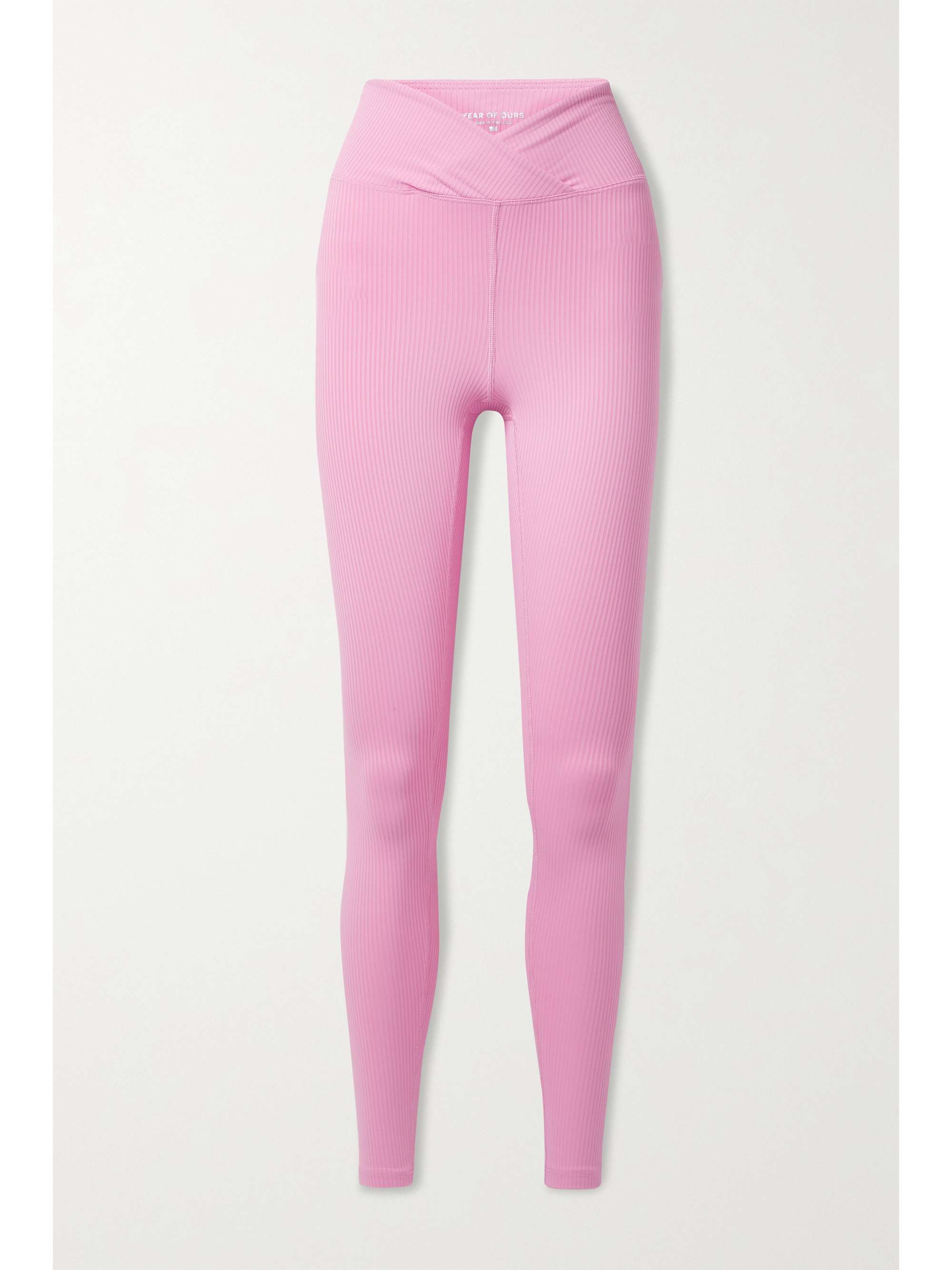 Pink Veronica ribbed stretch leggings 