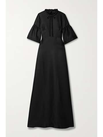REEM ACRA Robe du soir en piqué de mikado à col noué