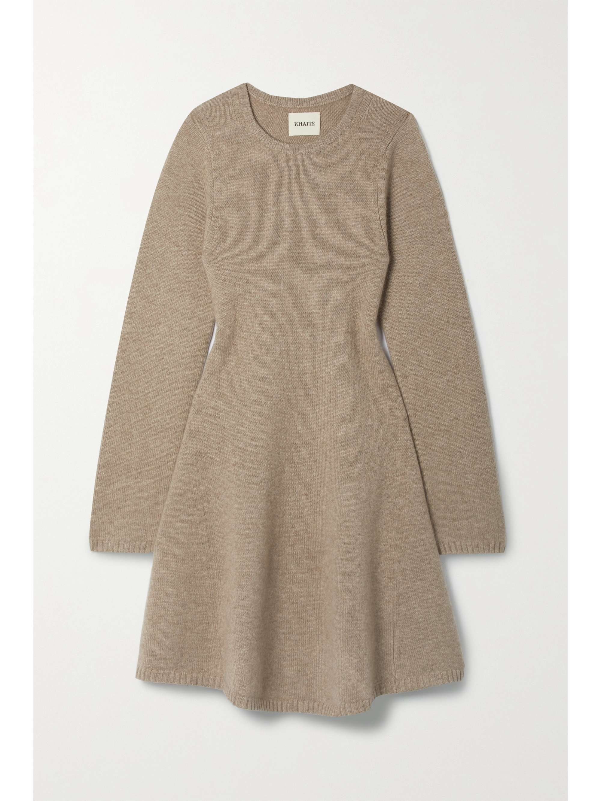 Mushroom Fleurine cashmere mini dress 
