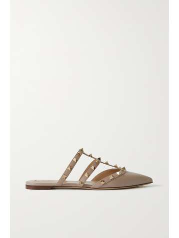 VALENTINO Valentino Garavani Rockstud leather point-toe flats