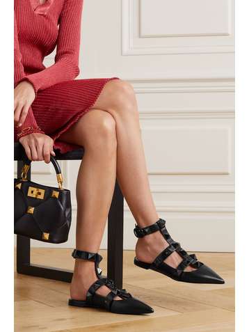 VALENTINO Valentino Garavani Roman Stud flache Schuhe aus Leder