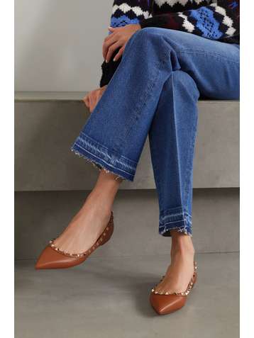 VALENTINO Valentino Garavani Rockstud Ballerinas aus strukturiertem Leder