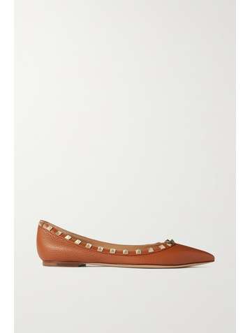 VALENTINO Valentino Garavani Rockstud Ballerinas aus strukturiertem Leder