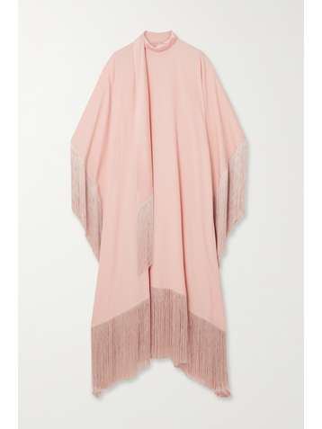 TALLER MARMO Mrs Ross tie-detailed fringed crepe kaftan