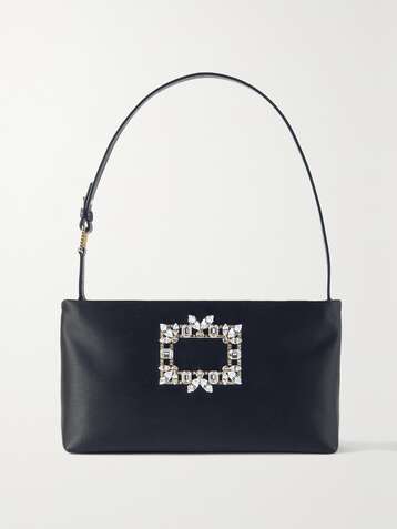 ROGER VIVIER Nightlily embellished satin shoulder bag