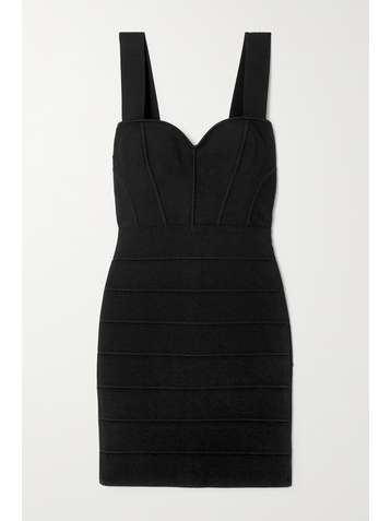 HERVÉ LÉGER + NET SUSTAIN + Julia Restoin Roitfeld recycled bandage mini dress
