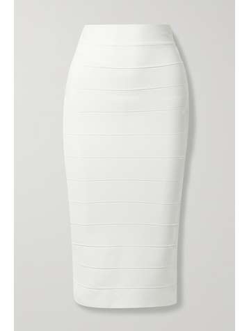 HERVÉ LÉGER + Julia Restoin Roitfeld recycled bandage midi skirt