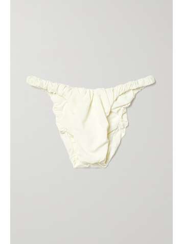 ISA BOULDER Jessie ruched stretch-satin bikini briefs