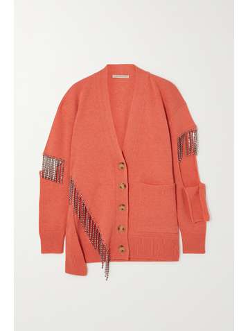 CHRISTOPHER KANE Cutout crystal-embellished wool cardigan