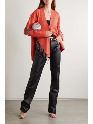 CHRISTOPHER KANE Cutout crystal-embellished wool cardigan