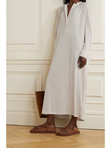 FRANCES DE LOURDES Aarons Maxikleid aus einer Baumwoll-Kaschmirmischung