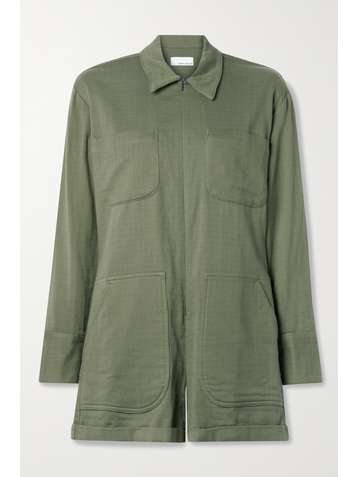 RIVET UTILITY + NET SUSTAIN Hotshot cotton-twill playsuit