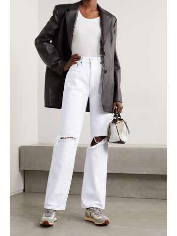 RE/DONE 90s distressed high-rise straight-leg jeans