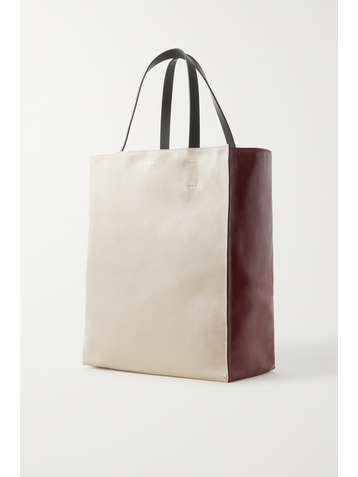 MARNI Museo große Tote aus Leder in Colour-Block-Optik