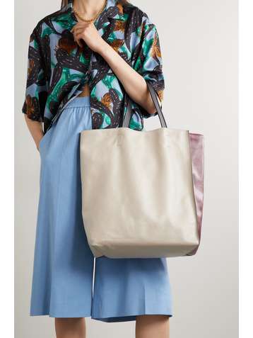 MARNI Museo große Tote aus Leder in Colour-Block-Optik