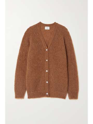 ERDEM Cardigan en mohair mélangé à cristaux Marcilly