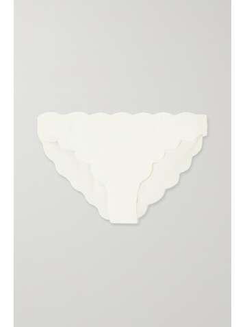 MARYSIA + NET SUSTAIN Antibes scalloped recycled seersucker bikini briefs