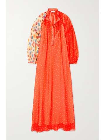 EYWASOULS MALIBU Belen paneled printed chiffon maxi dress