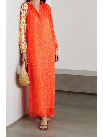 EYWASOULS MALIBU Belen paneled printed chiffon maxi dress