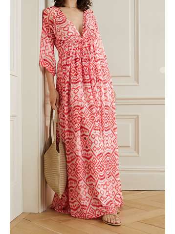 EYWASOULS MALIBU Liliane printed chiffon maxi dress