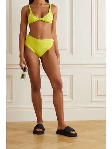 THE ATTICO Twisted ribbed bikini briefs