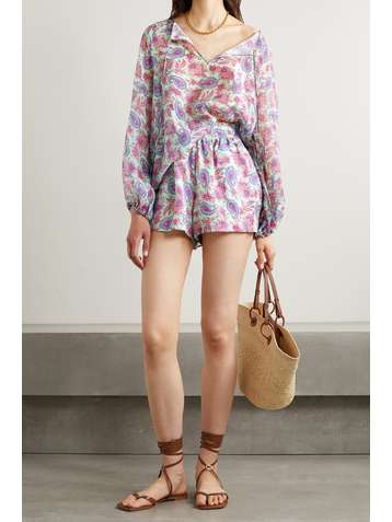 ETRO Sacramento printed cotton and silk-blend voile shirt