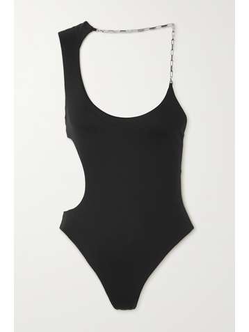 THE ATTICO Chain-embellished cutout swimsuit