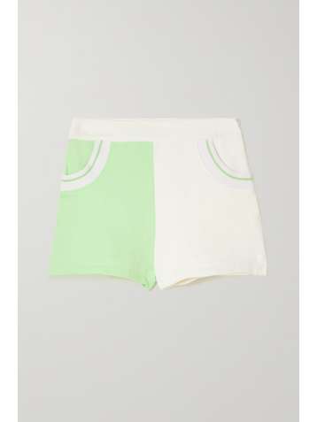 SOLID & STRIPED Sophie two-tone cotton-blend terry shorts