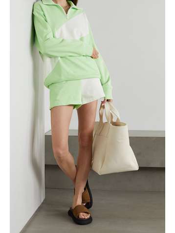 SOLID & STRIPED Sophie two-tone cotton-blend terry shorts
