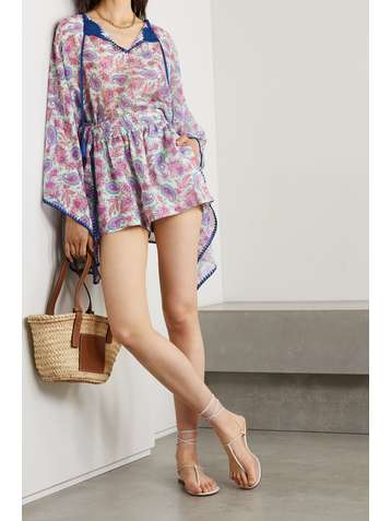 ETRO San Jose printed ramie shorts