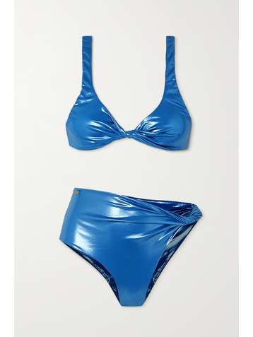 THE ATTICO Bikini mit Twist-Details in Metallic-Optik