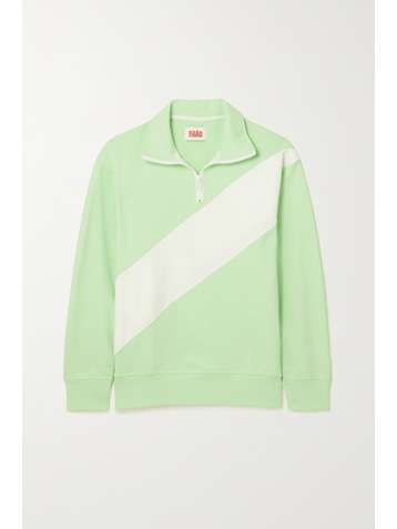 SOLID & STRIPED Sweat en molleton de coton mélangé bicolore The Pullover