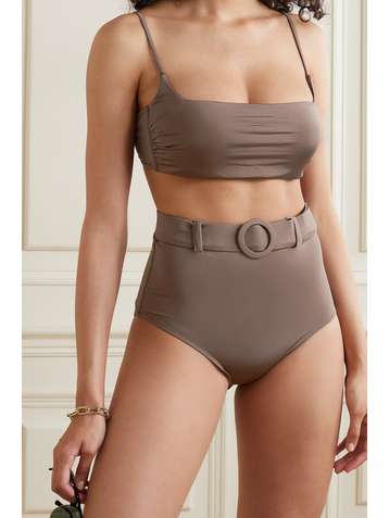 EVARAE + NET SUSTAIN Elena belted stretch-ECONYL bikini briefs