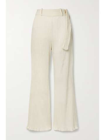 SAVANNAH MORROW THE LABEL Pantalon évasé en gaze de coton biologique froissée Eve - NET SUSTAIN