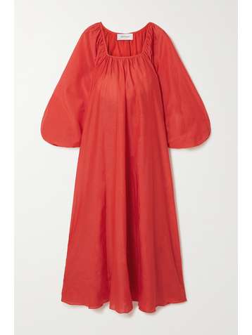 MATTEAU + NET SUSTAIN Decolette oversized organic cotton and silk-blend maxi dress