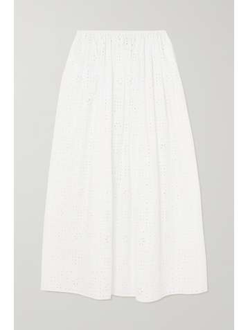 MATTEAU + NET SUSTAIN broderie anglaise organic cotton-poplin skirt