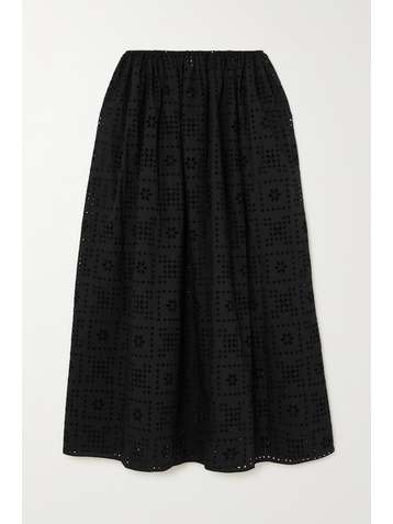MATTEAU + NET SUSTAIN broderie anglaise organic cotton-poplin skirt