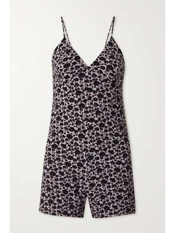NORMA KAMALI Floral-print stretch-jersey playsuit