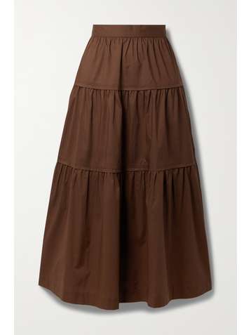 THREE GRACES LONDON Omisha tiered cotton-voile maxi skirt