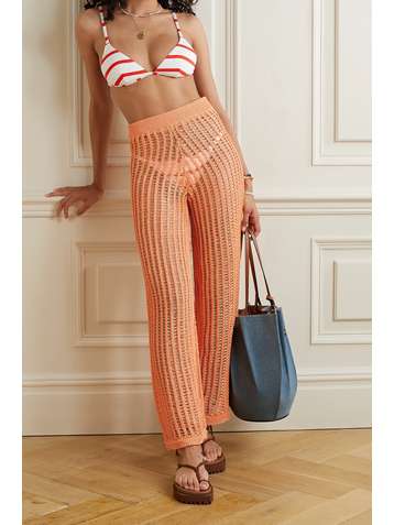 SOLID & STRIPED The Leila open-knit wide-leg pants