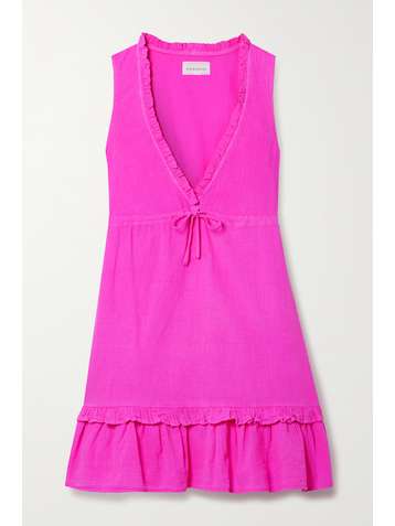 HONORINE Lolita ruffled cotton-seersucker mini dress