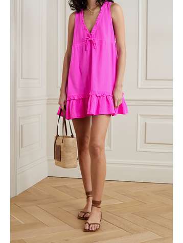 HONORINE Lolita ruffled cotton-seersucker mini dress