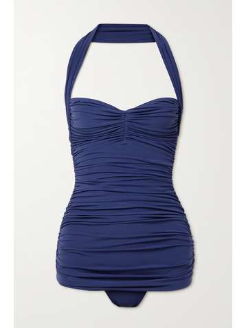 NORMA KAMALI Bill Mio ruched halterneck swimsuit