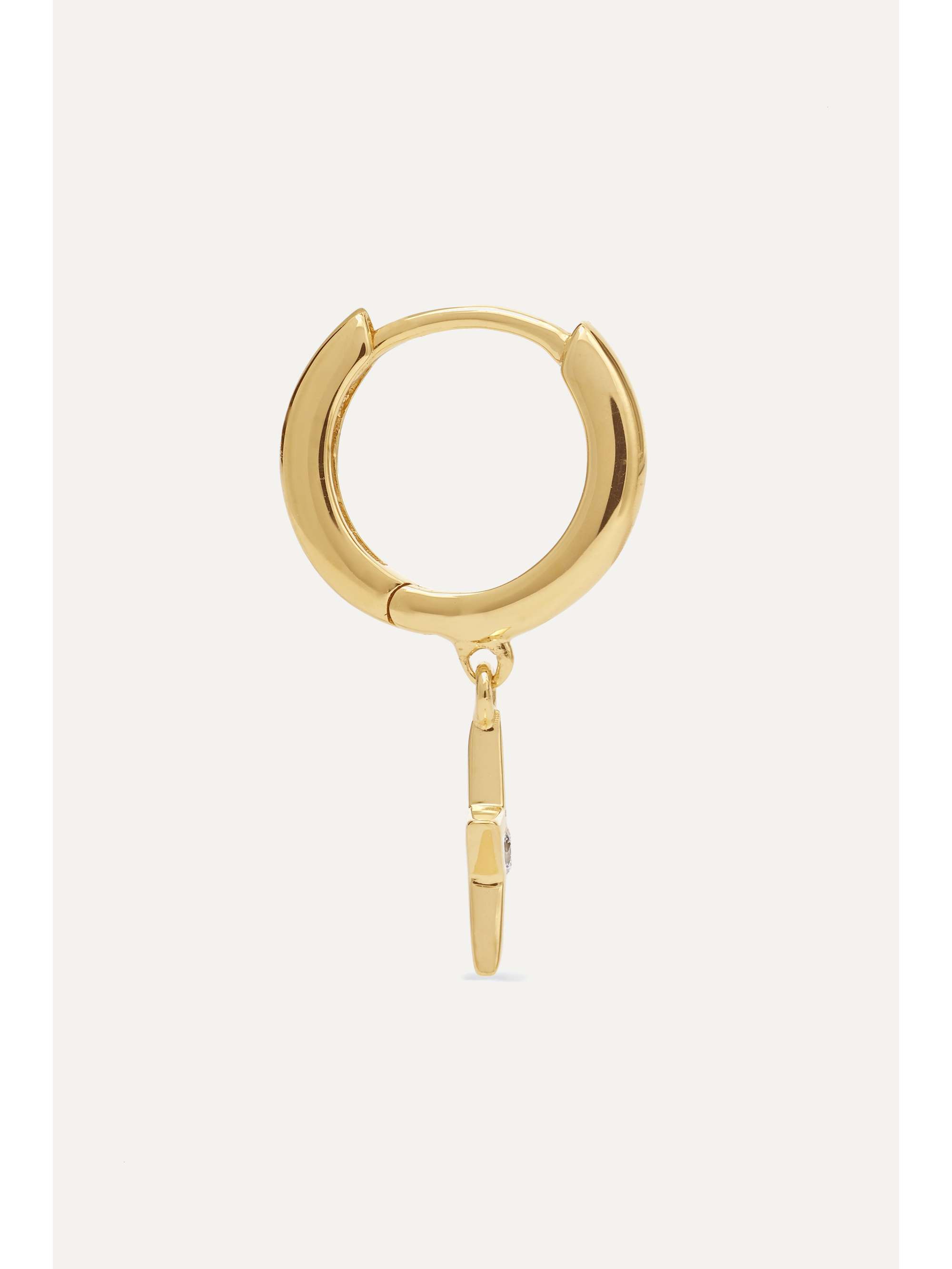 ANDREA FOHRMAN Star 18-karat gold diamond single hoop earring
