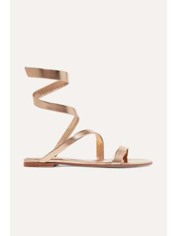 GIANVITO ROSSI Opera metallic leather sandals