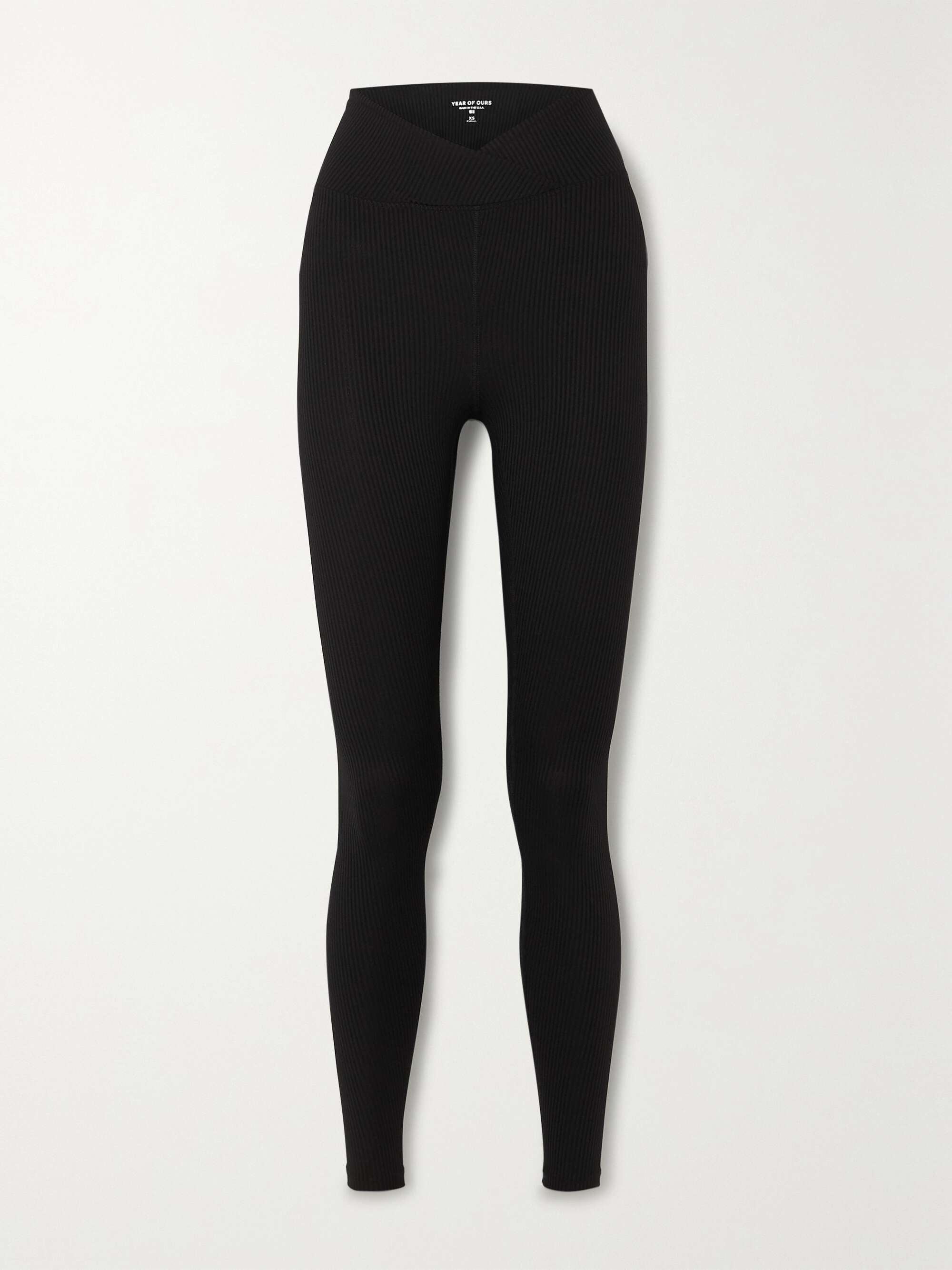 Black Veronica ribbed stretch leggings 