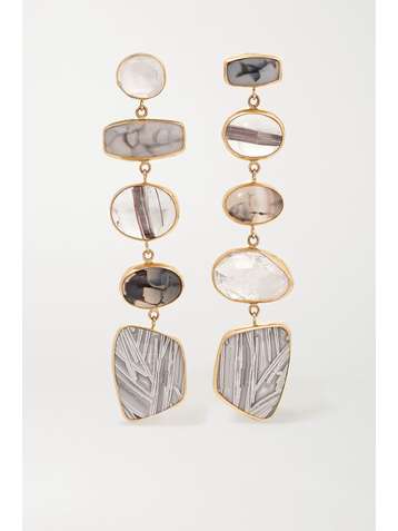 MELISSA JOY MANNING + NET SUSTAIN 14-karat gold multi-stone earrings